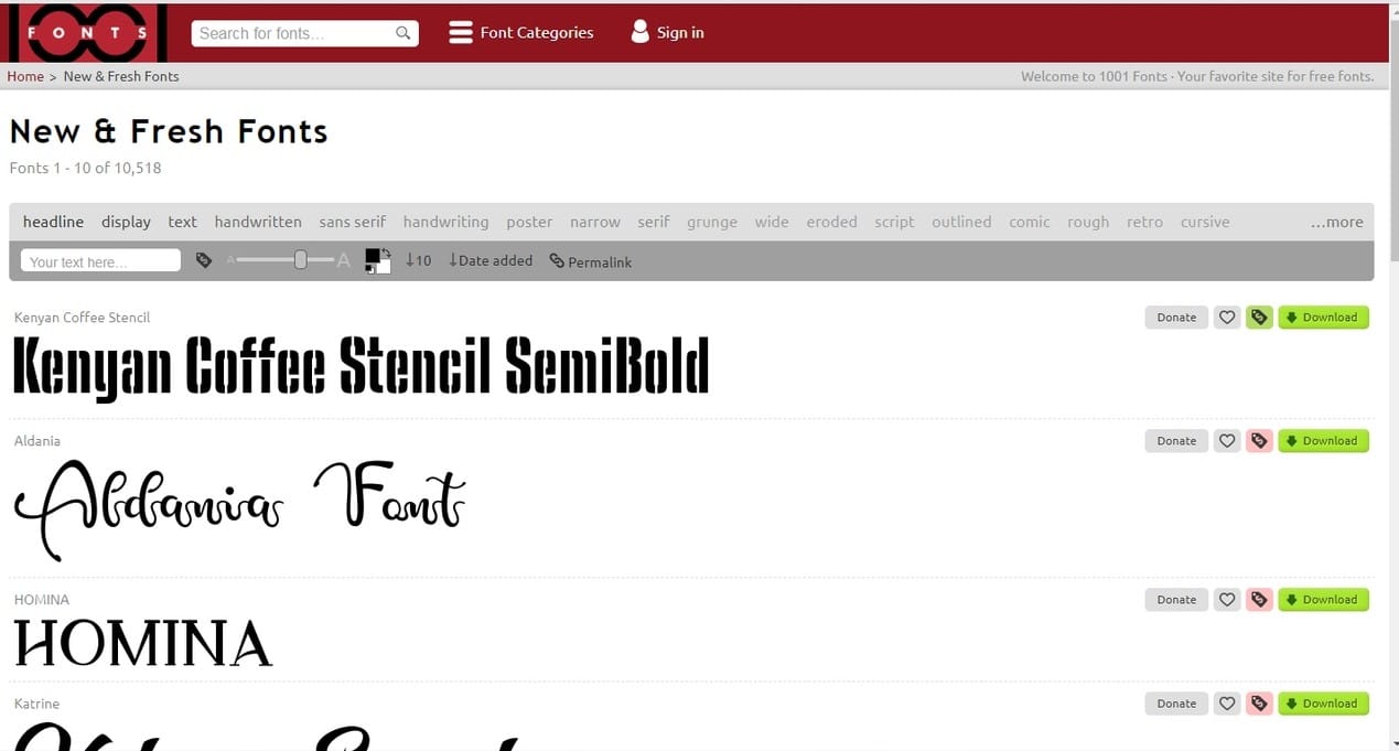1001 Fonts